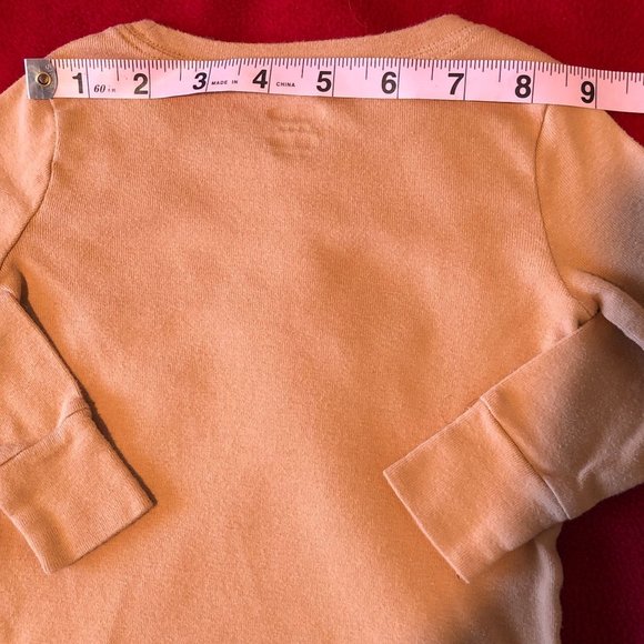 Old Navy Tan Shirt Long Sleeve Silk Screen Fox Size 12-18 Months Unisex - Picture 6 of 8